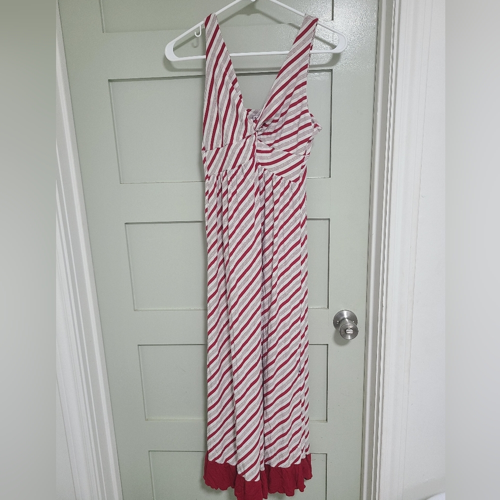 Kickee Pants Red and White Striped Maxi Dress
